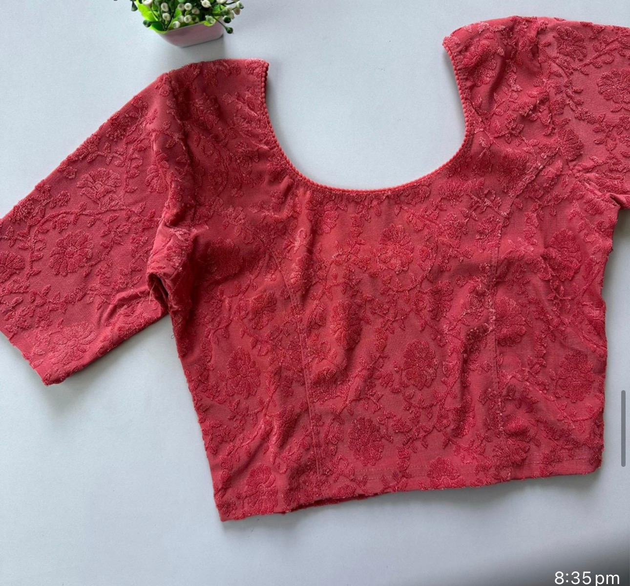 Polyester Stretchable Blouse-Vibrant Red